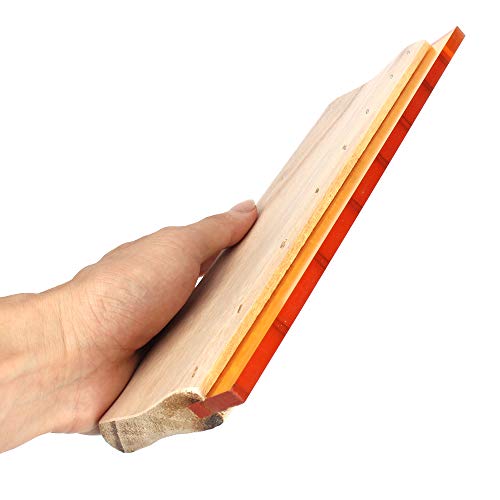 M-Aimee 2 Pieces 2 Sizes Screen Printing Squeegee, 75 Durometer Wooden Ink Scraper for Screen Printing - Thumbnail 4