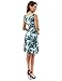 PattyBoutik Women V Neck Sleeveless Print Dress (Blue, Green and White 11 Small)
