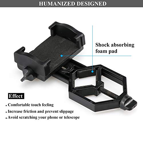 LAKWAR Universal Cell Phone Adapter Mount - Compatible Binocular Monocular Spotting Scope Telescope Microscope-Fits Almost All Smartphone on The Market -Record The Nature The World