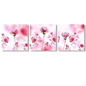 Canvas Wall Art Beautiful Flowers Collections Picked Painting Artwork for Home Prints Framed - 12"x12"x3 Panels