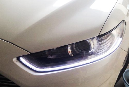iJDMTOY Xenon White/Amber Yellow Switchback LED Tube Strip Lights For Headlight Retrofit w/ Even Lighting Illumination