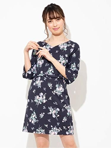 Amazon ビーラディエンス Be Radiance ブーケ花柄ベルト付きワンピース ネイビー F ワンピース チュニック 通販
