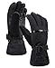 ANDORRA Men's Touchscreen Ski Glove with Horizontal Zippered Pocket, Black, L