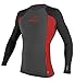 O'Neill Wetsuits Basic Skins Long Sleeve Crew, BK_RD - Large