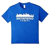 Kids Sacramento California Skyline Retro Style T-Shirt 12 Royal Blue