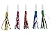 Juvale Party Horns 50 Pack - Plastic Bulk Set, 5 Colors - Tinsel Fringe Blow Pipes & Colorful Party Blowers - Birthday & Sporting Event Favors