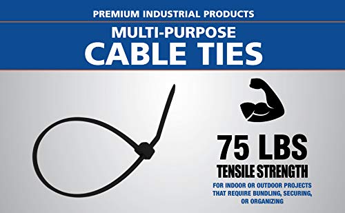 Cambridge Multi Purpose Cable Ties Zip Ties 8 Inch 75 Lb 100 Pieces Standard Duty Natural