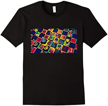 Mens Chess Chessboard T-Shirt Game Small Black