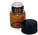Vivaplex 24, Amber, 1 ml (1/4 Dram) Glass Bottles, with Orifice Reducers and Black Caps