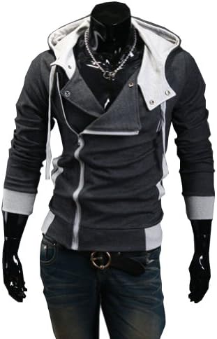 New Fashion Men's Casual Cosplay Costume Hoodie Cardigan Coat Jackets DGrey Small