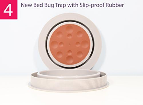 4 Pcs Bed Bug Traps, Bed Bugs Interceptor, Bedbug Monitor and Insect Control Detector Chemical Free and Slip Proof