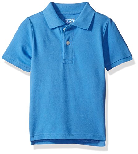 The Children's Place Toddler Boys' His Li'l Short Sleeve Solid Polo, Springblue, 3T