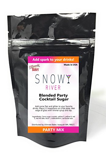 Snowy River Party Time Cocktail Sugar - Kosher Certified Naturally Colored Cocktail Rimmer Sugar Mix - Thumbnail 3