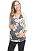 Hello Miz Women's Baseball Crew Neck Flower Raglan sleeve Maternity T-Shirt Top (Medium, Navy/Ivory)