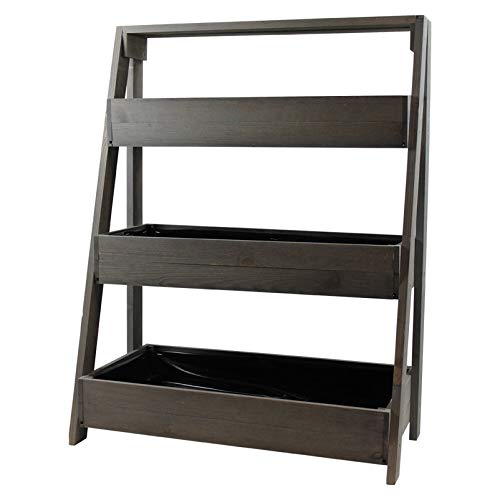 Planta Escaleras de madera para hierbas, Gris, aprox. 32 x 60 x 78 ...