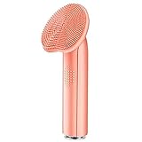 Men's Facial Cleansing Brush, Waterproof Sonic Face Cleansing Brush, Powered Face Scrubber Brush with 16 Patterns Deep Skin Cleaning System for Gentle Exfoliating & Deep Pore Cleanse (Pink)