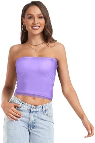 UMIRIKO Light Sky Blue Women's Strapless Hollow Out See Through