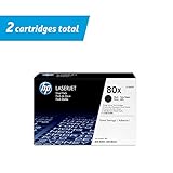 HP 80X | CF280XD | 2 Toner Cartridges | Black | High Yield