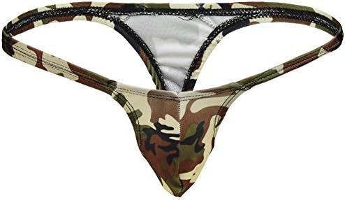 FFESHOW Men's Smooth Bikini Thongs G String Bulge Pouch Underwear Swimwear