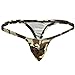 FFESHOW Men's Smooth Bikini Pouch Underwear G String Thongs (Camouflage Green)