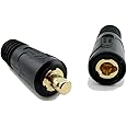 WeldingCity Dinse-Type Twist-Lock Welding Cable Insulated Connector Pair (M/F) 50-series (35-50mm AWG #2-1/0) for Welders Miller Lincoln ESAB Hobart and Others