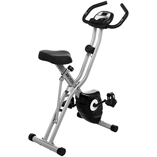 ANCHEER Folding Exercise Bike, Indoor Stationary Bike with 10-Level Adjustable Magnetic Resistance & Tablet Stand & Large and Comfortable Seat ANCHEER Folding Exercise Bike, Indoor Stationary Bike with 10-Level Adjustable Magnetic Resistance & Tablet Stand & Large and Comfortable Seat