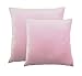 sykting Decorative Pillow Covers Solid Super Soft Short Plush Fuzzy Throw Pillow Covers for Bed Couch Chair Pack of 2 Square 18x18 inch 45x45cm Pink