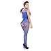 Deksias Fishnet Bodystocking Plus Size Crotchless Bodysuit Lingerie for Women (Plus Size, Blue)