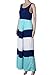 Shangke Womens Zig Zag Scoop Neck Wave Striped Tank Maxi Long Dress (S, 3-blue)