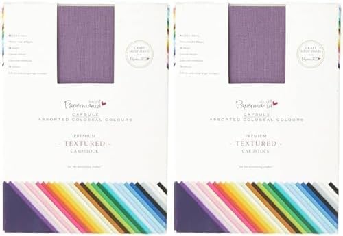 Papermania A6 75-Piece Capsule Collection Premium Textured Cardstock, Multi-Colour (Pack of 2)