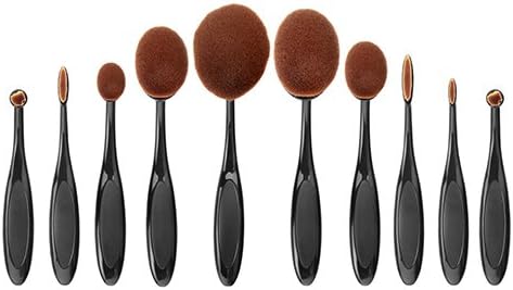 Laixi Beauty 10 pcs Toothbrush Makeup Brush Set, Professional Soft Oval Makeup Brushes, Makeup Cosmetic Tool Set for Foundation, Powder, Concealer, BB cream, Blush, Contour