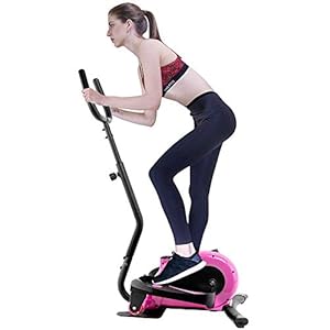 YISUNF Exercise Bicycle, Elliptical Machine Elliptical Machine Exercise Bike Cardio Training Elliptical-Portable Upright Fitness Workout Elliptical Trainer Pink Elliptical Machine Trainer (Color : Pi