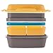 Ultimate Bento Box - Lunch Box for Kids & Adults with Removable Ice Pack - Leakproof, Multi-Compartment Food Container with Removable Containers - Microwave & Dishwasher Safe (Yellow/Gray)