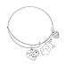 Infinity Collection Dog Lover Charm Bracelet – Adjustable Silver Bangle with Paw Print, Bone, and Heart Charms, Gift for Dog Moms, Pet Owners, Animal Rescue or Adoption