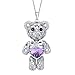 EleQueen Women's Silver-tone Love Heart Bear Pendant Necklace Adorned with Austrian Crystals, Valentine's Day/Mother's Day/Christmas Jewelry Gift for Wife/Mom