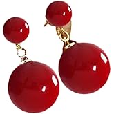 Double Ball Simulated Pearl Dangle Drop Earrings Elegant Double Beads Earrings for Women