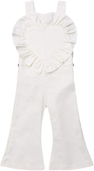 white bell bottom overalls