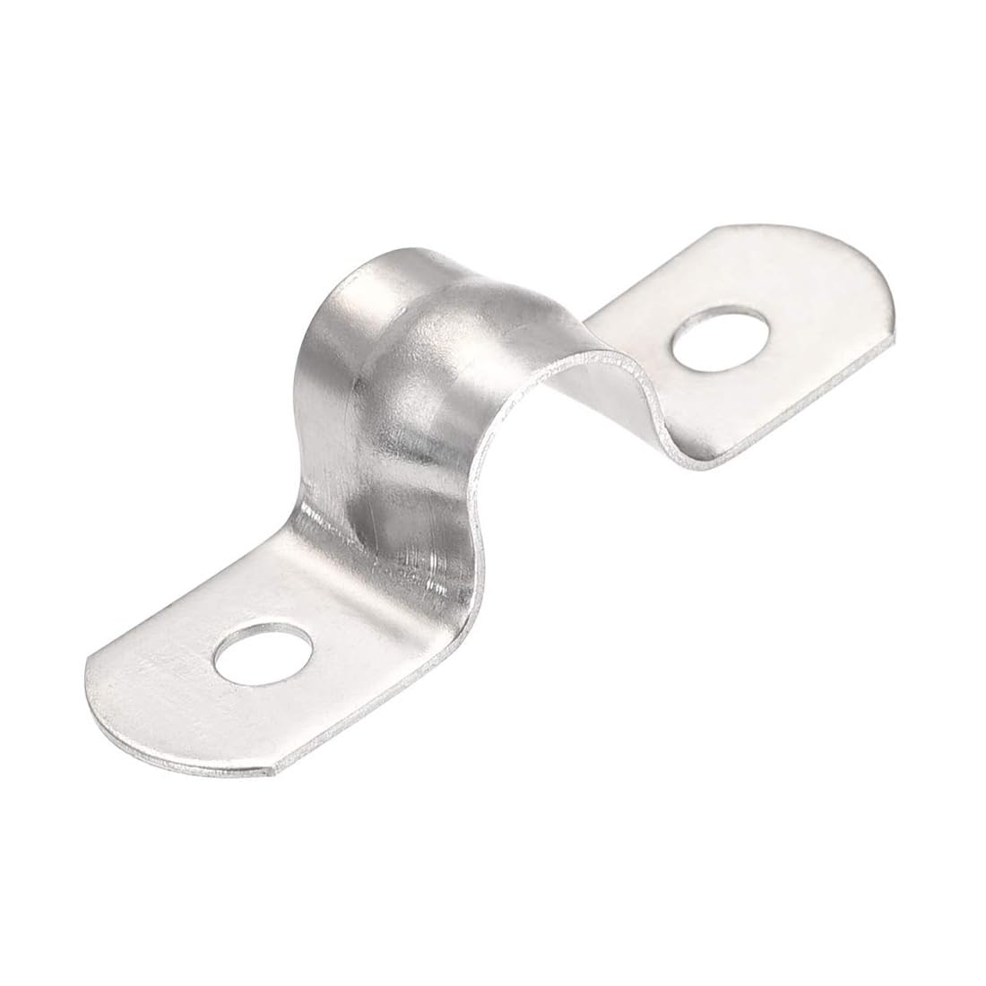 MACHSWON 10mm(0.4") Rigid Pipe Strap 2 Holes U Bracket Cable Clamp, 201 Stainless Steel Tension Tube Clip Conduit Clamp Hanger 45pcs