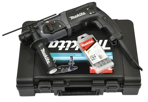 Makita HR2470BX40 Kombihammer inklusiv SDS-PLUS Bohrer-Set im Transportkoffer, 780 W, 230 V, Black Edition, inkl. SDS-PLUS Bohrerset