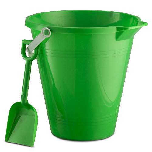 Kids Assorted 9" Sand Bucket Set 6 Pack with Shovels BPA Free Plastic