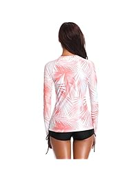 Camiseta de natación para dama UPF 50+ con cremallera frontal de manga larga