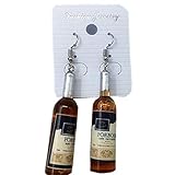 Dolland Women Bohemian Bottle Pendant Earrings Drop Dangle Earrings Creative Unique Personality Bottle Earrings for Women Girls,Coffee