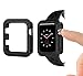 baozai Compatible with Apple Watch Band 42mm Men, Metal Rugged Protective Case with Black Band for Apple Watch 42mm Series 3 Series 2 Series 1 (42mm Black)