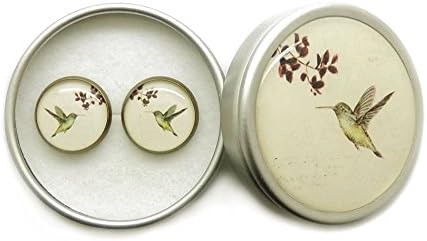 Vintage Stud Earrings Hummingbird