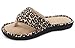 HomeTop Women’s Leopard Coral Fleece Memory Foam Spa Thong Flip-Flop Indoor / Outdoor House Slippers (9-10 B(M) US, Leopard/Tan)