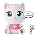 Talking Plush Toy Electronic Cat Doll Shower Gift Toy Cute Sound Effects with Repeats Your Said Voice Best Buddy for Kids Boy Girls Gift Birthday Present (Talking Angela, 7.8
