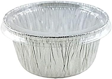 (50 Set) Handi-Foil 4 oz Aluminum Muffin Cupcake Ramekin Cups w/Clear Lid Disposable Tins