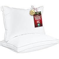 Utopia Bedding Bed Pillows for Sleeping Queen Size (White), Set of 2, Soft & Fluffy Pillow with Down Alternative Filling, Cooling, Hotel Quality, Gusseted Pillow for Back, Stomach or Side Sleepers