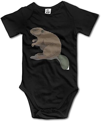 PaBa Beaver Animal Short Sleeve Baby Boy Clothes One-Piece Bodysuit Creeper Unisex