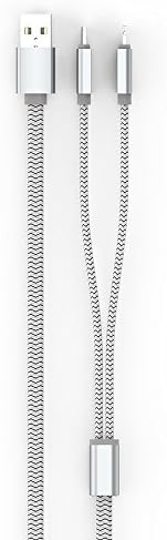 Magnet Adsorption,TOP PLUS 2-in-1 Lightning to USB Data Sync Charge Cable, Lightning Micro USB 2-in-1 Cable for iPhone 6 6S 6Plus iPad Air mini Samsung &amp; More,1M/3.3ft